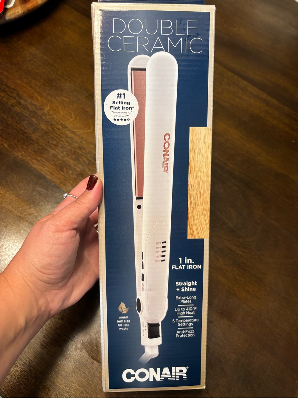 Conair Double Ceramic 1 in. Flat Iron - White with Rose Gold Plates